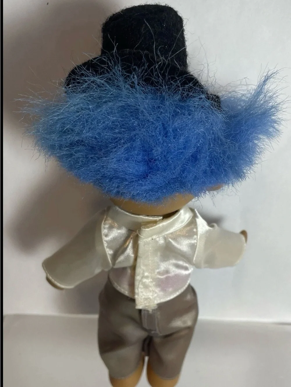 Vintage Russ Troll Doll Groom Blue Hair Groom Top Hat MISSING JACKET